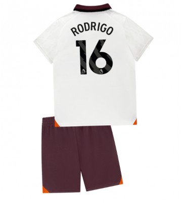 Manchester City Rodri Hernandez #16 Koszulka Wyjazdowych Dziecięca 2023-24 Krótki Rękaw (+ Krótkie spodenki)